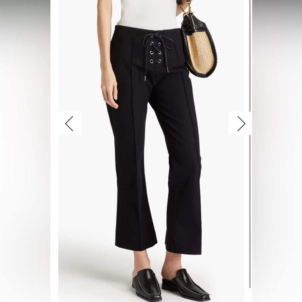 Black Lace-Up Women's Pants